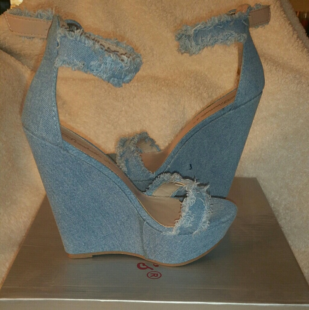 Denim Wedges
